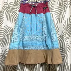 バンダナ柄　ティアード　HEMP スカート