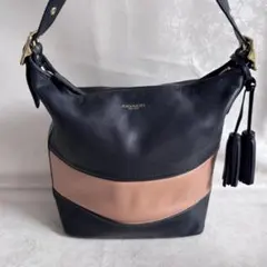 COACH コーチ ショルダーバッグ バイカラー クロスボディバッグ レザー 黒
