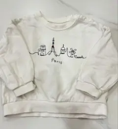 cottoli パリ刺繍ホワイトトレーナー 90cm バースデイ