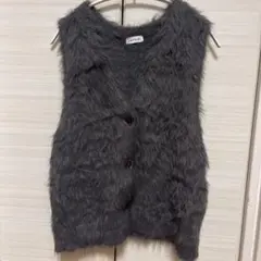LEPSIM ファー風グレー ベスト Fサイズ