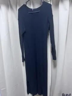 UNIQLO ニットロングワンピース L 黒