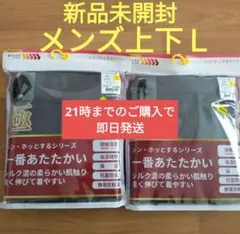 ワークマン　シン・ホッとするインナー極ホット メンズ上下Ｌ　グレー