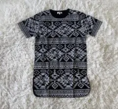 Sho BERNINGS ネイティブ柄Tシャツ L 黒白系