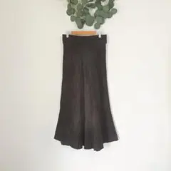 希少 うさとの服 6枚はぎ フレアスカート 手つむぎ手織り 草木染め 