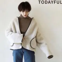 アイボリー TODAYFUL LIFE's Piping Boa Blouson