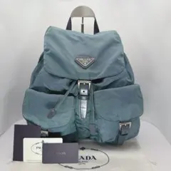 【美品】PRADA プラダ リュック バックパック レザー 三角ロゴプレートのサムネイル