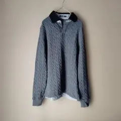 UNITED ARROWS カシミヤ混 ケーブルニット S ポロネック　レトロ
