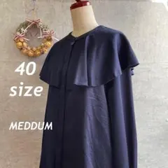 MEDDUM /【L】 /ネイビー/ビッグカーラー /フレアリブ /大人可愛いのサムネイル