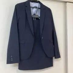 スーツセレクトレディーススカートスーツジャケットネイビーチェック柄　11号　春夏