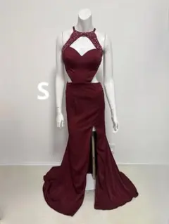 angel Rエンジェルアール・キャミワンピ・ビジューワインロングドレス