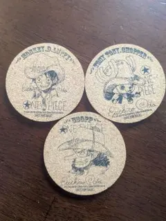 ONE PIECE ナツコミコルクコースター 3枚セット