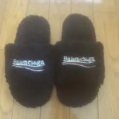 BALENCIAGA Furry Slide ファー サンダル ロゴ 40メンズ - メルカリ