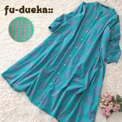 エーカꕤインド綿100％ バンドカラー ロングワンピース 羽織 Ａライン 総柄