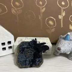 ミナペルホネンハンドメイドブローチ＊秋冬色のアネモネブローチ　アクセサリー