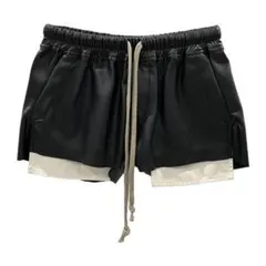 Rick Owens レディース レザー ドローストリング ショートパンツ