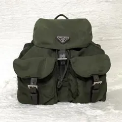 ⭐️PRADA リュック 三角ロゴ 白タグ ナイロン カーキー