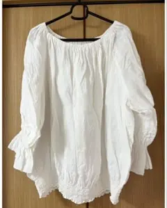 極美品 Plage パフスリーブ ギャザー ブラウス コットン プラージュ 