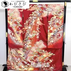 最終お値下げ】中振袖 正絹 作家物 落款あり 青系 上品デザイン トール