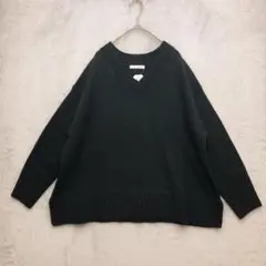 chocol raffine♡レディース Vネックワイドニット黒Fタグ付き未使用