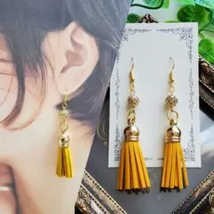 【No.7】シンプル タッセルピアス