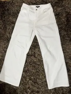 INDIV ホワイト ストレートワイドパンツ　XXS