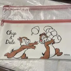 Chip & Dale 透明ポーチ A5サイズ