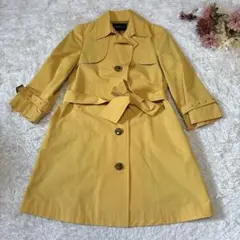 INDIVI イエロー トレンチコート 38 ベルト 膝上丈 美品 シンプルのサムネイル
