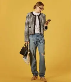 the shinzone ツイードニットカーディガン