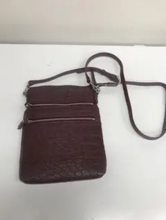 美品 シャムクロコダイル ショルダーバッグ パープル マットタイプ