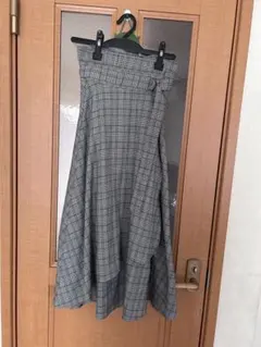 EMODA チェック柄 フレアロングスカート