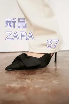 新品ZARA ハイヒールスリングバックシューズ リボン