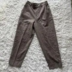 美品 レディース スラックス M ウール ブラウン シンプル ノームコア