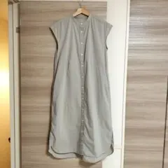 MUJI 無印良品 フレンチスリーブワンピース グレー Мサイズ