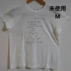 未使用アニエスベーホワイト ハートデザイン Tシャツ2