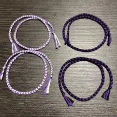 あ様専用　ハンドメイド　ミサンガ　4つセット　紫×黒