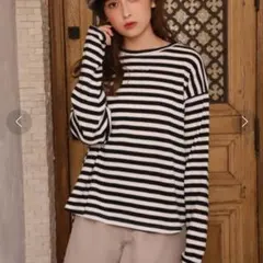 ナイスクラップ サーマルTシャツ ボーダー カットソー プルオーバー ワッフルのサムネイル