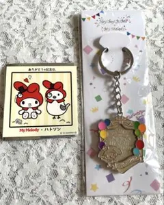 マイメロディ フォトフレームキーホルダー＆シール