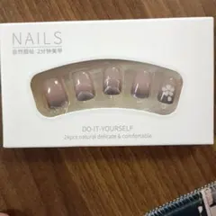 DIYネイルチップ 24pcs ベージュ系 花柄