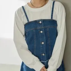 mysa closet　田中里奈　デニムビスチェ　ロイヤルブルー　L