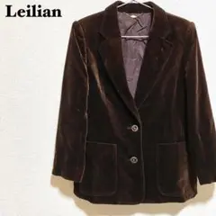 Leilian レリアン ベロア テーラードジャケット 【9】 ブラウン