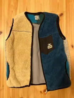 チャムス　キッズ130 フリースベスト　Teal Crazy