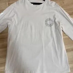 ライトグレー 長袖シャツ プリント入り