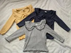 長袖カットソー3枚セット（イエロー・ネイビー・ストライプ）