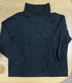 UNIQLO　ソフトニットフリースリブハイネックT　ブラック　Lサイズ