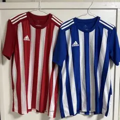 adidas ストライプシャツ 赤 青