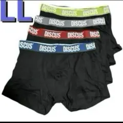 LL●4枚組★DISCUS ATHLETIC★メンズ前閉じボクサーパンツ★黒