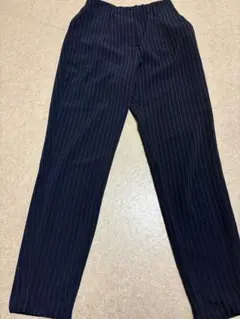 PLST ネイビー ストライプ スラックス