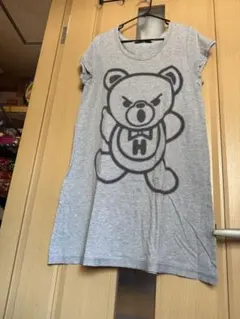 ヒステリックグラマーファックベアヒスベアTシャツワンピースグレー