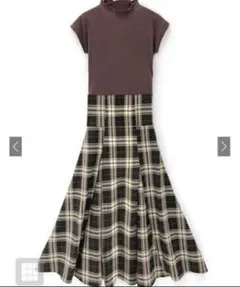 グレイル　チェック柄バックレースアップワンピース rut934