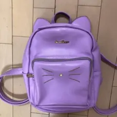 リュック　猫　薄紫パステルパープル　原宿　女の子　可愛い
